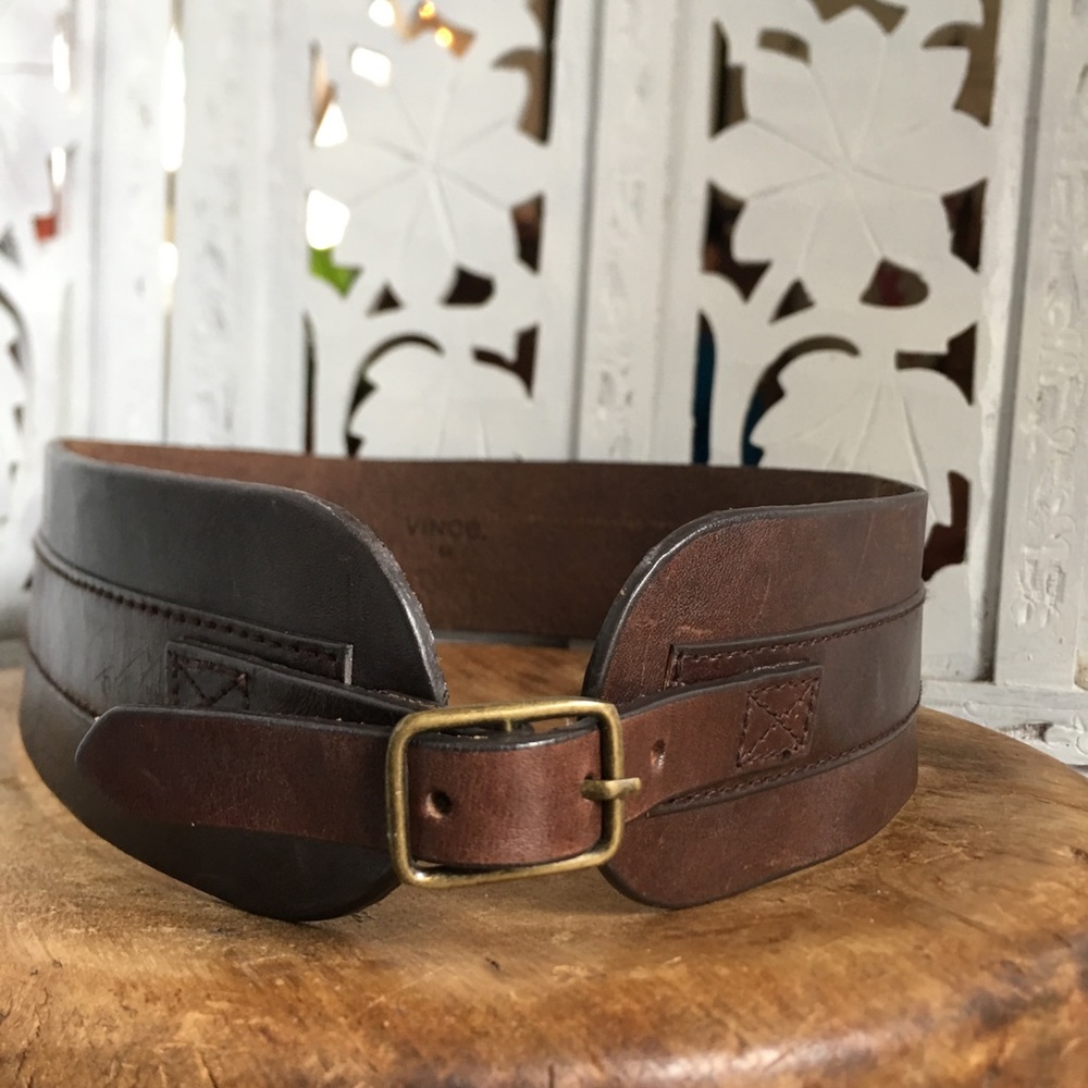 Vince thick leather belt